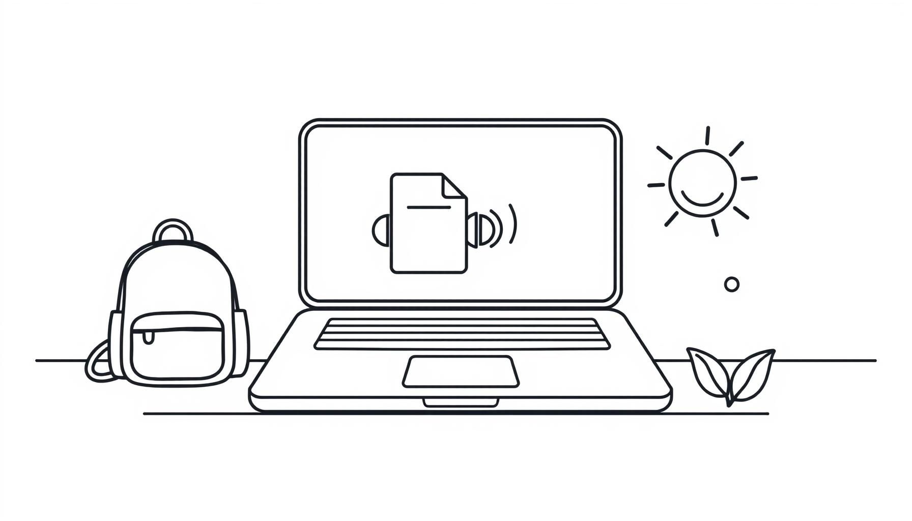 طفل يستخدم جهاز لوحي للاستماع إلى محتوى صوتي