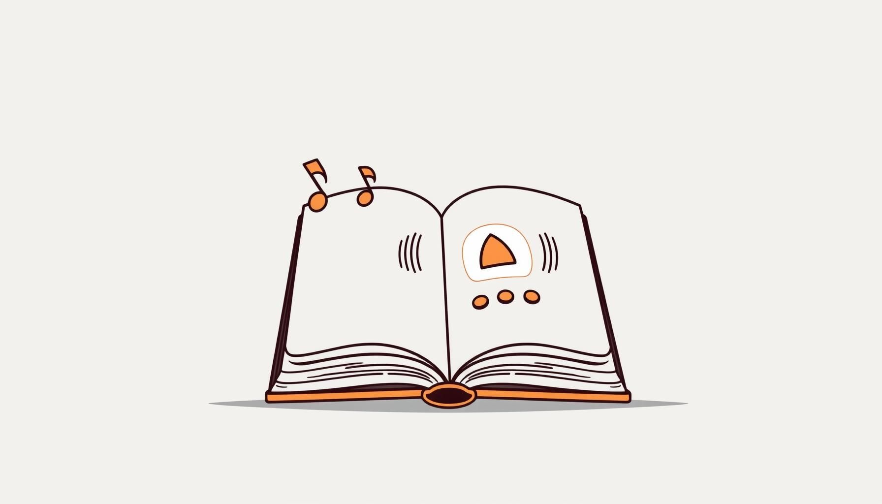 ilustração de interface do Google Docs com opção de áudio