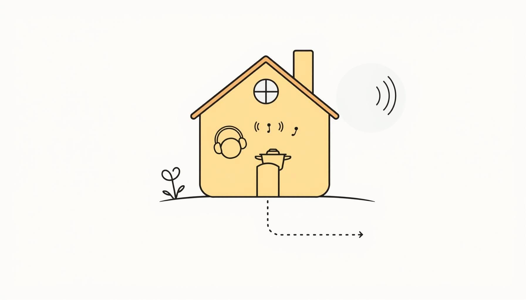 família ouvindo áudio juntos em sala de estar