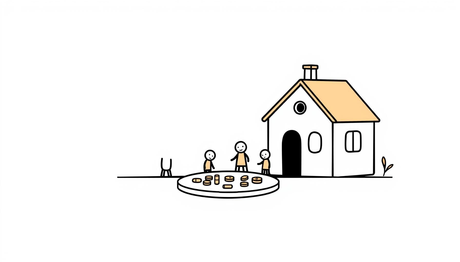 Keluarga sedang makan bersama di ruang tamu