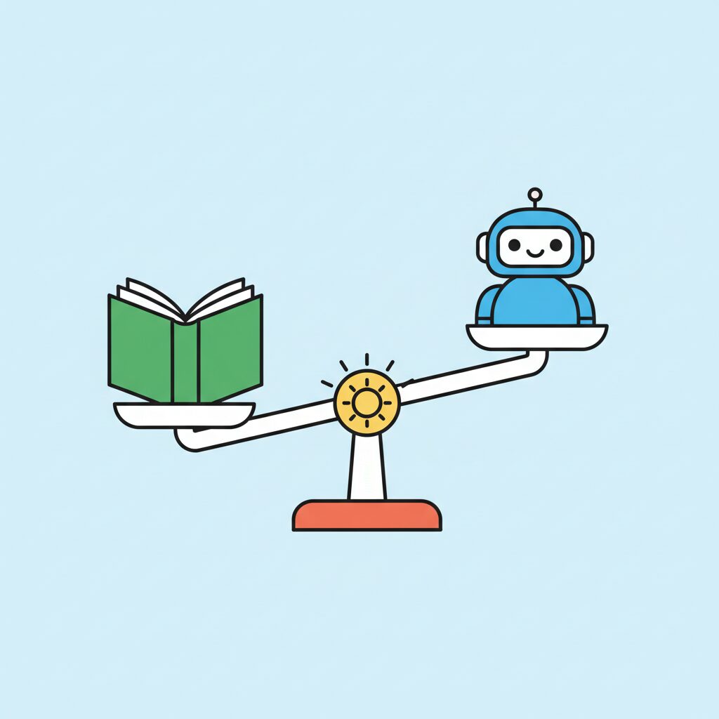 seorang anak dan orang tua sedang memilih aplikasi edukasi bersama