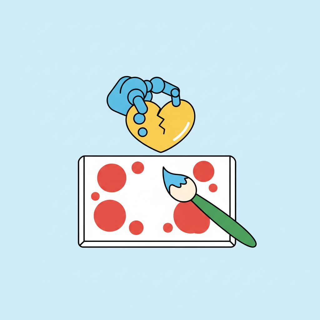 seorang anak sedang menggunakan teknologi AI dengan ekspresi penasaran