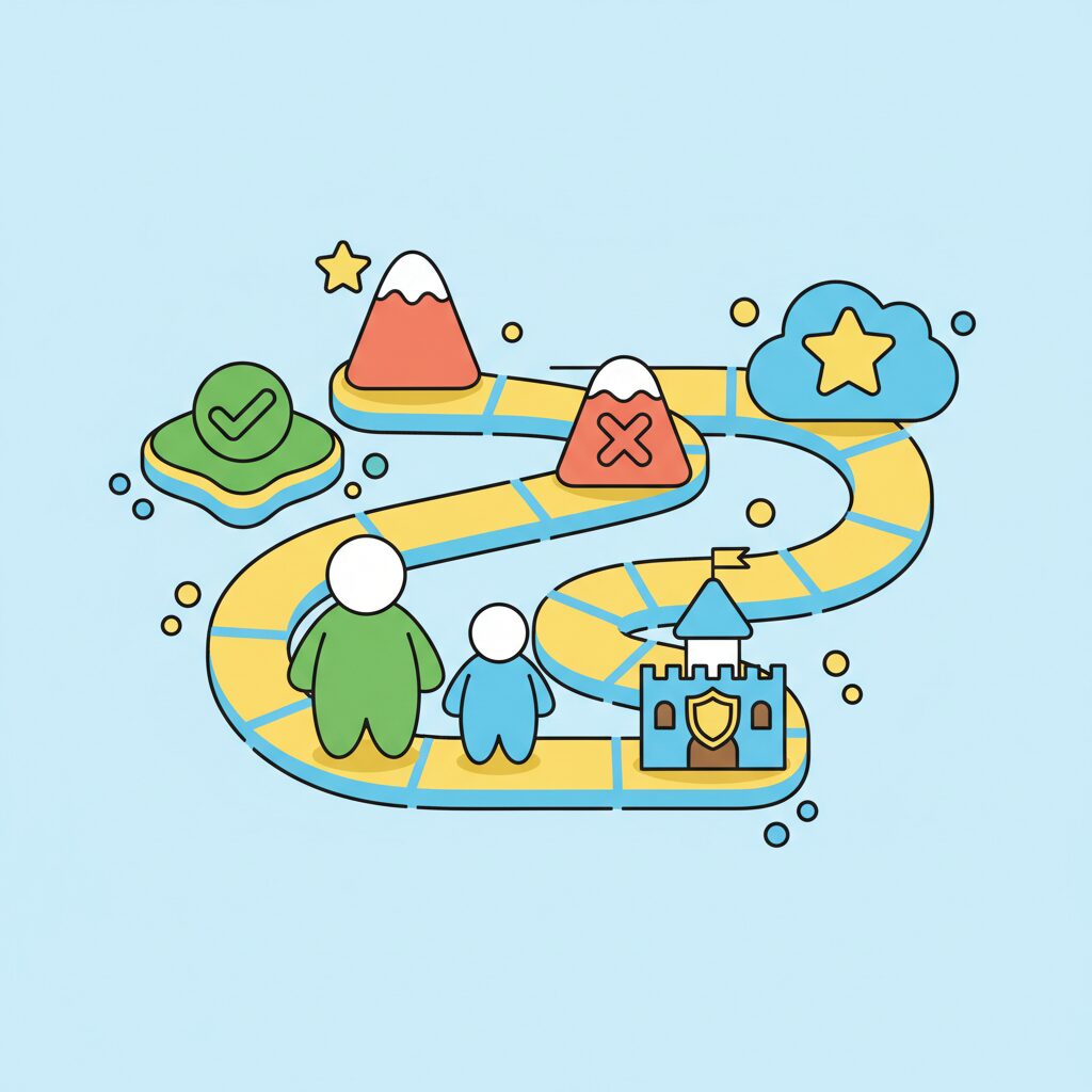 Padre e hija usando tablet juntos con sonrisas