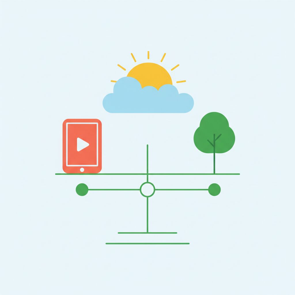 Anak menyeimbangkan aktivitas digital dan outdoor