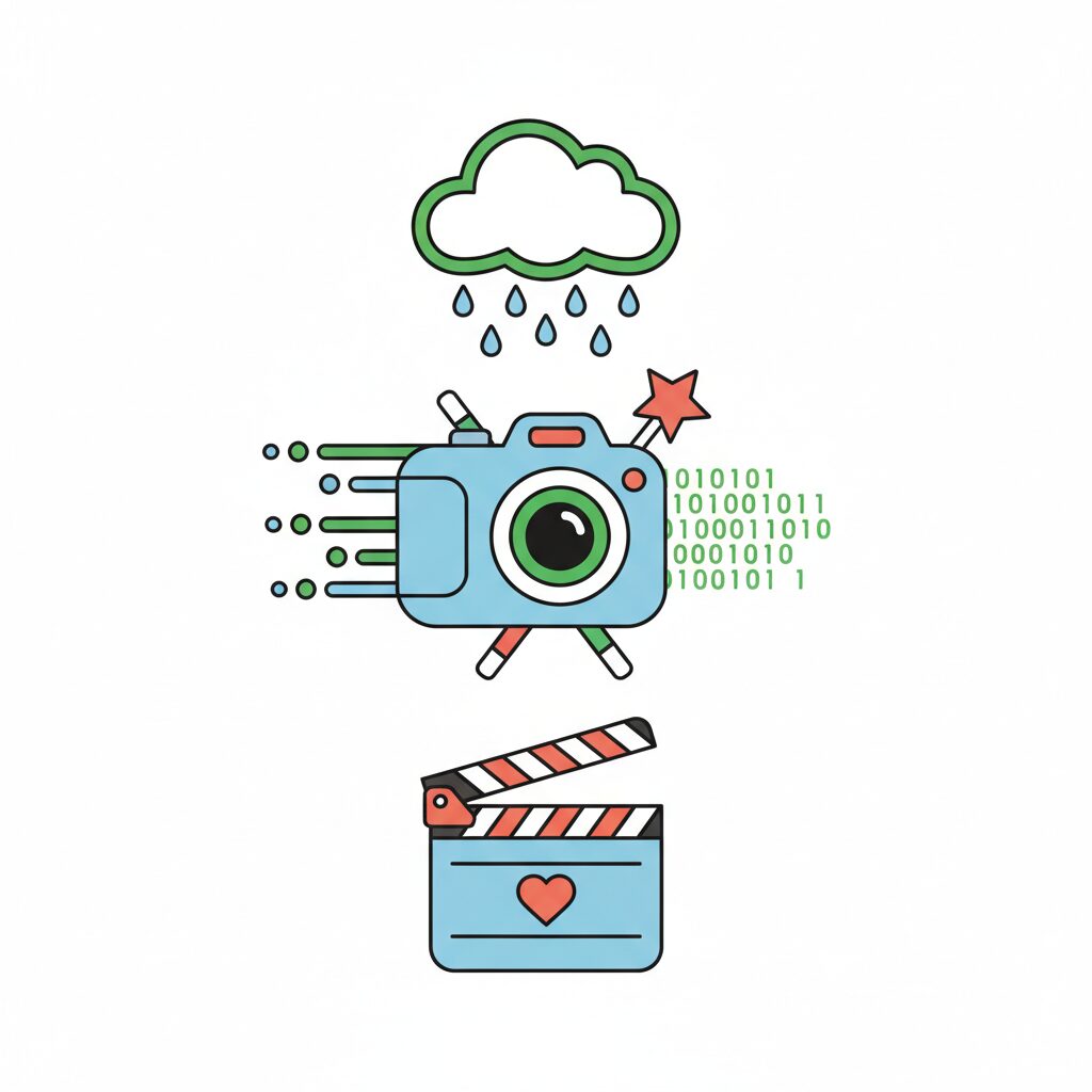 Family making home videos with AI tools