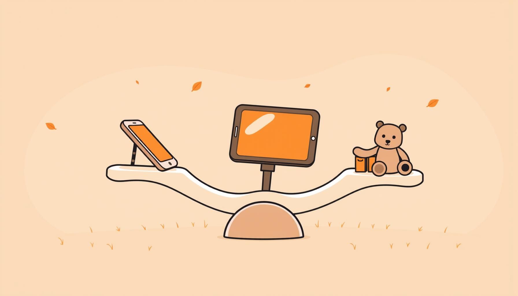 أطفال يلعبون في الحديقة مع توازن التكنولوجيا