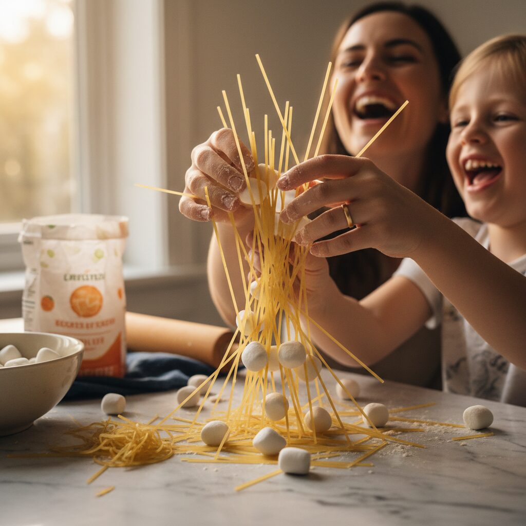 Parents et enfant tenant des cœurs en papier colorés