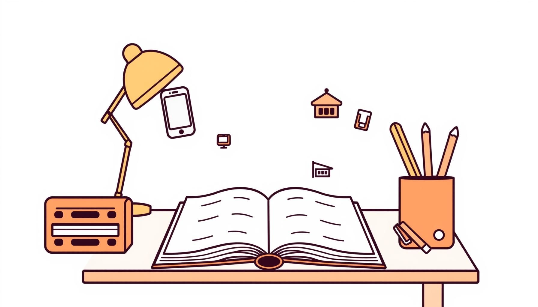 estudiantes en aula con celulares y cuadernos