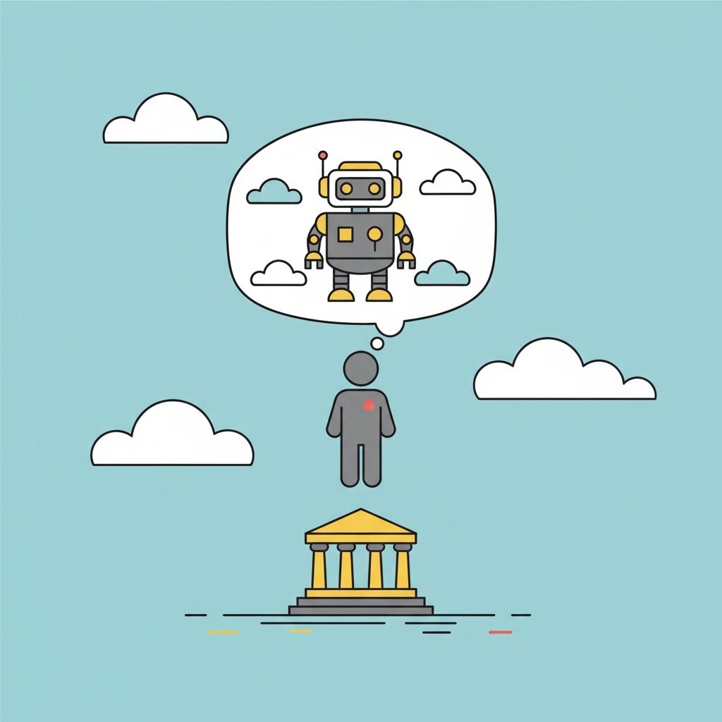 인간의 뇌와 기술 회로가 얽힌 이미지