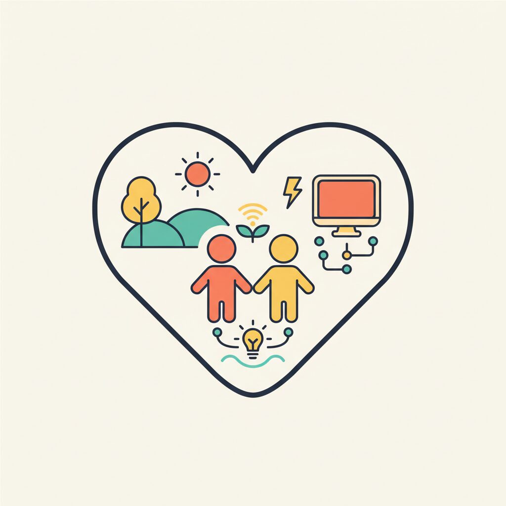 Famille construisant une cabane dans le jardin, avec des outils simples et beaucoup de créativité