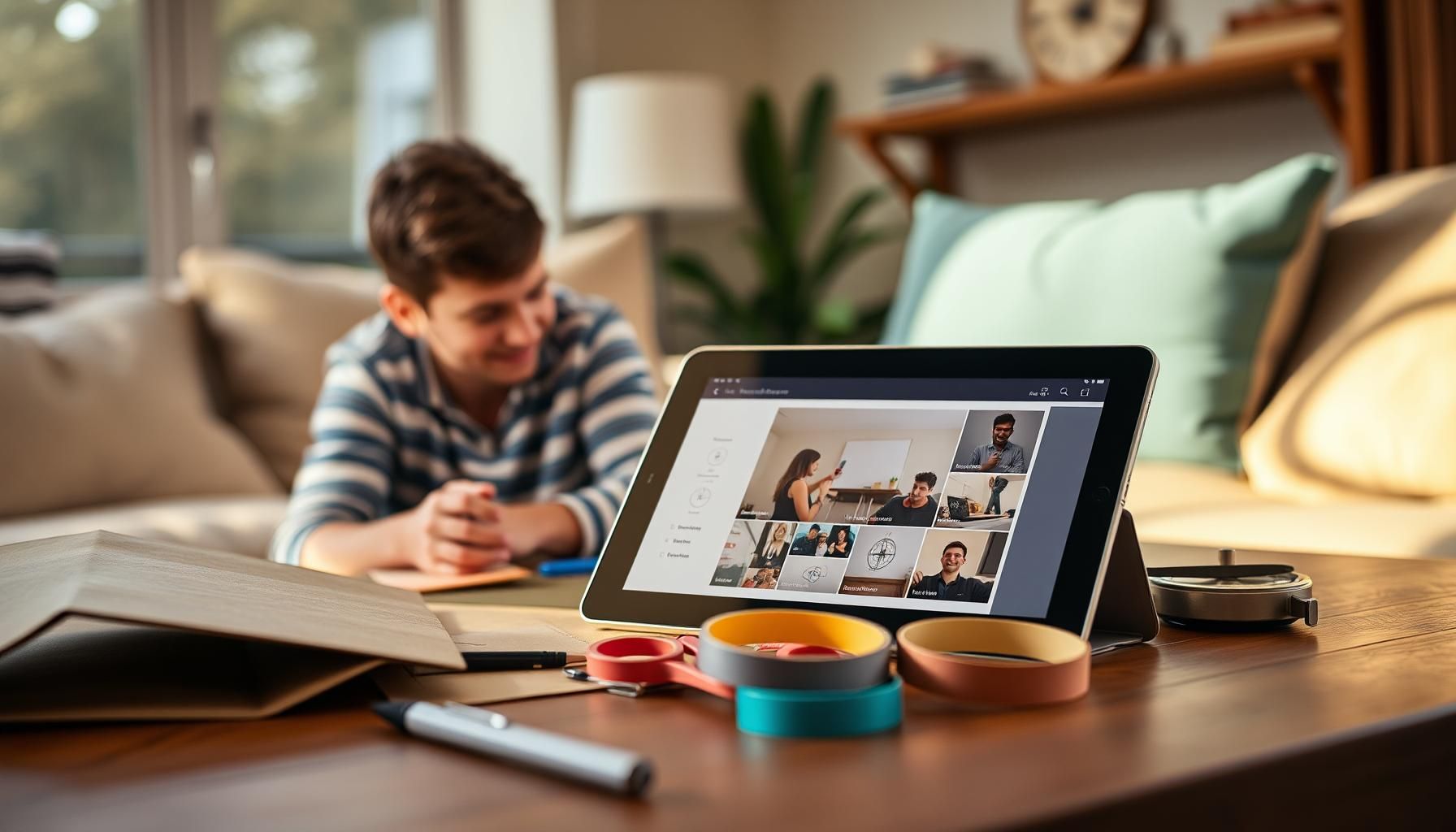 父亲和女儿一起用纸箱做手工,将数字灵感变为现实