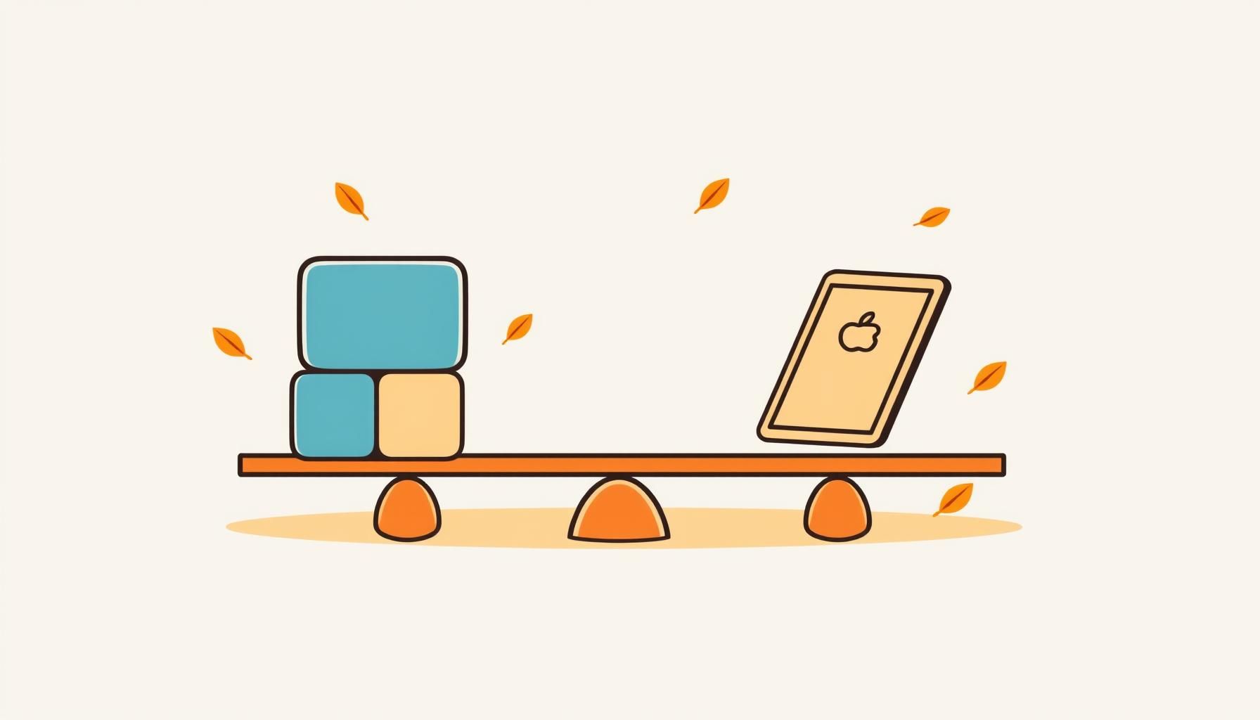 kids balancing tablets with outdoor play