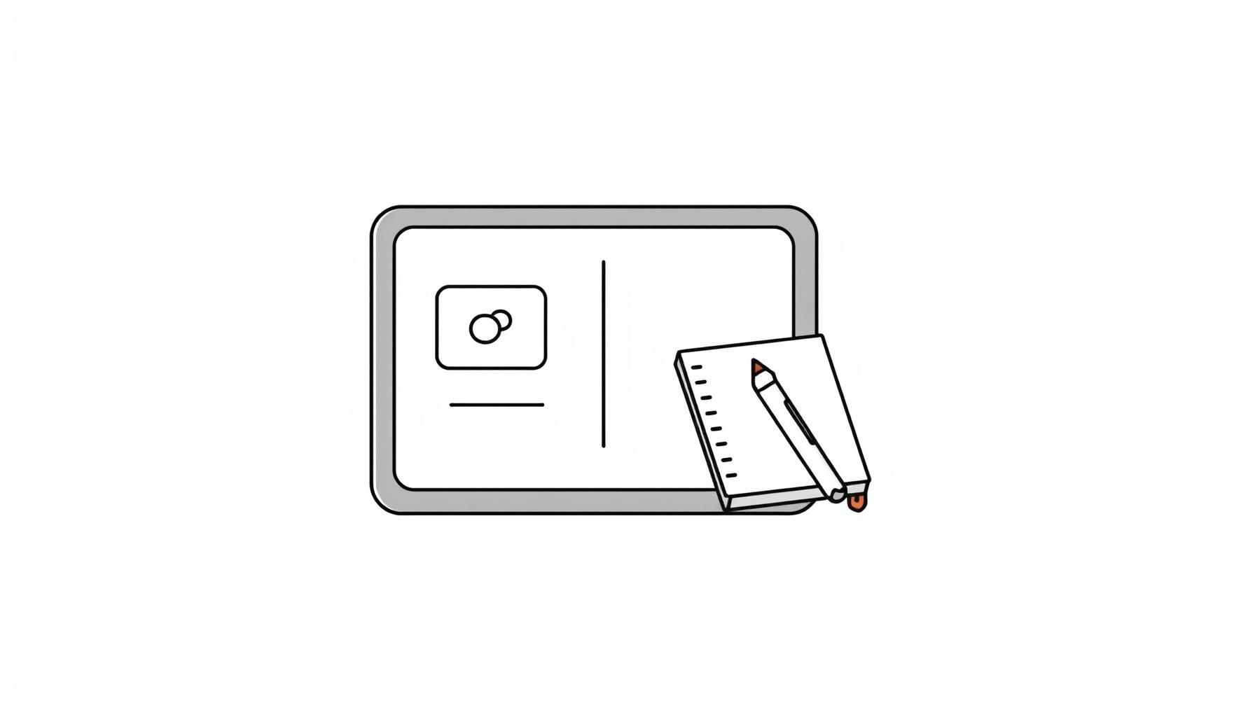 criança desenhando em caderno enquanto laptop está aberto ao lado