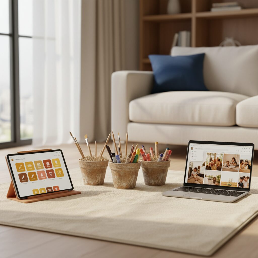 砂場で創造的に遊ぶ子供