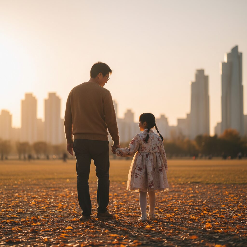 Família sorrindo durante atividade criativa com materiais coloridos