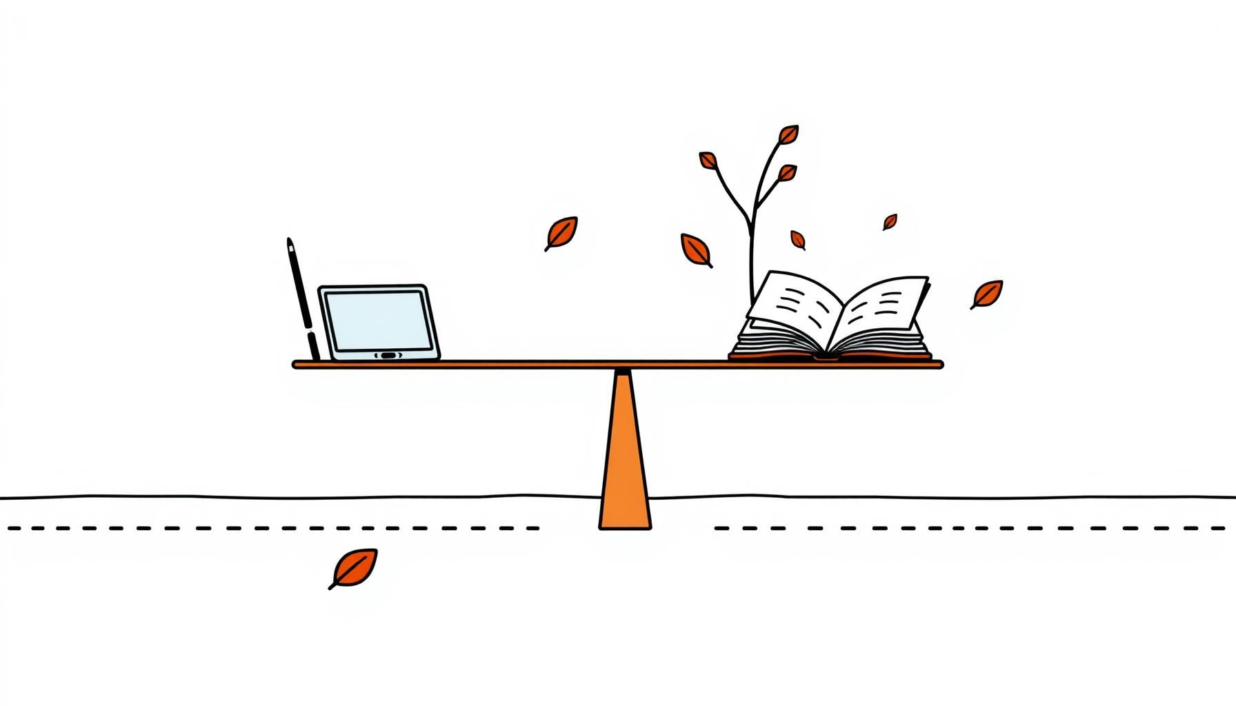 طفل يرسم بينما جهاز لوحي بجانبه