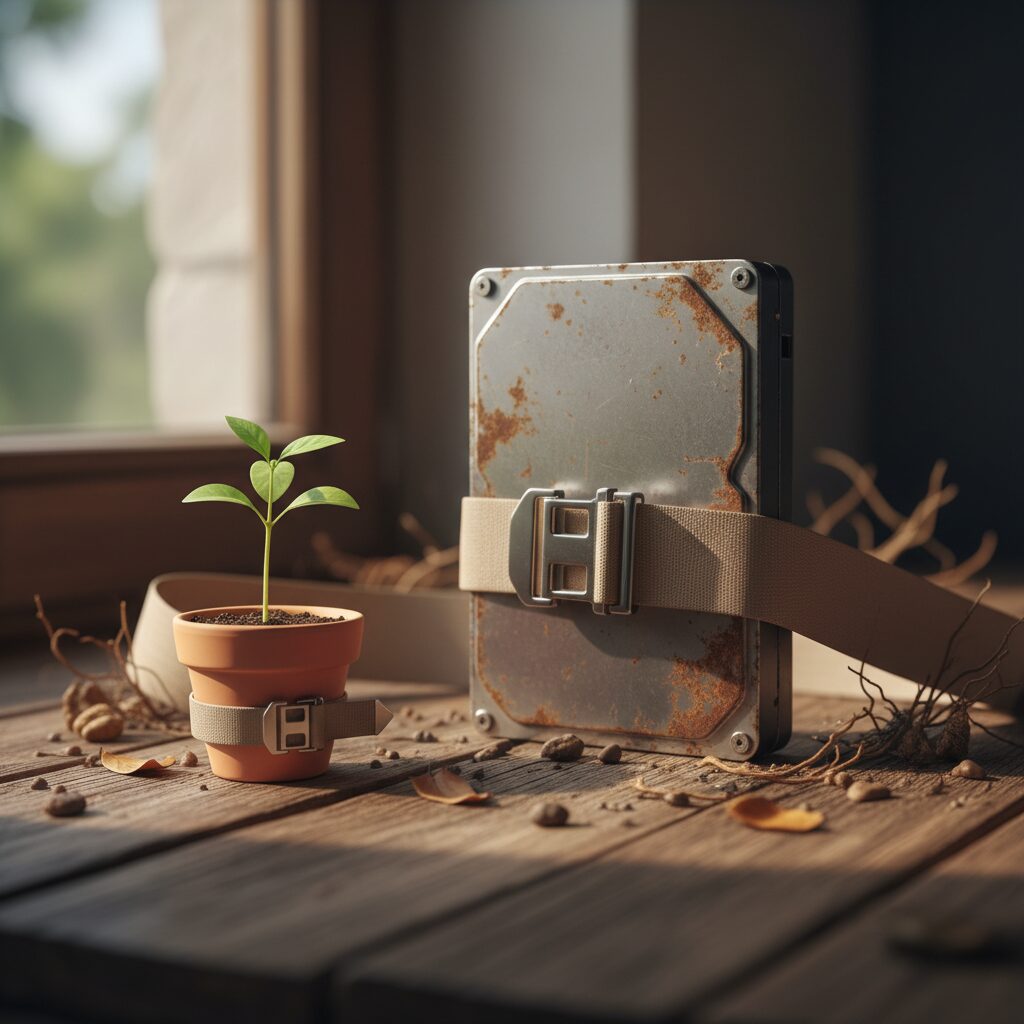 Child's hands carefully placed on a laptop, symbolizing data privacy and safety.