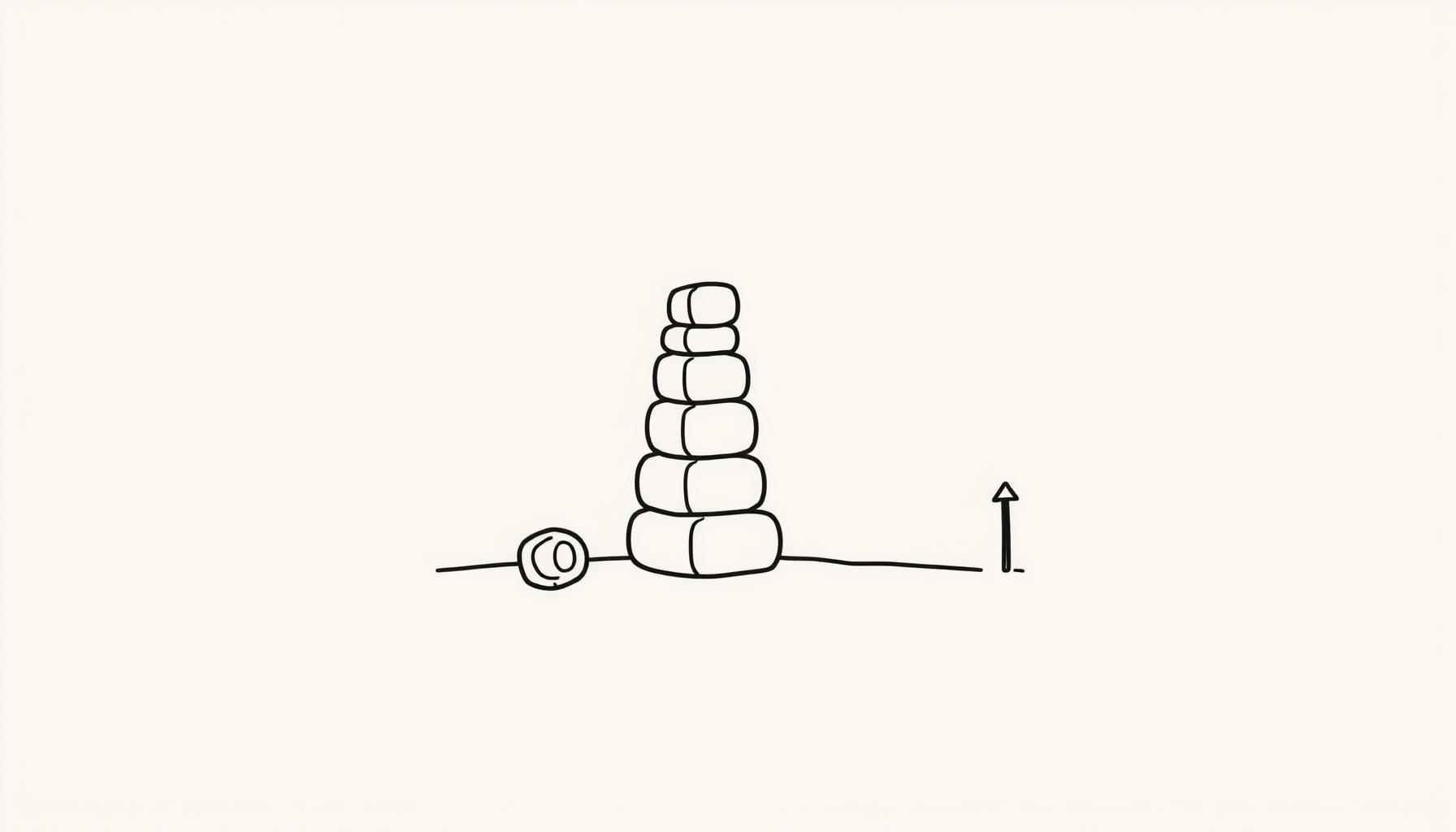 criança reconstruindo torre de blocos com sorriso
