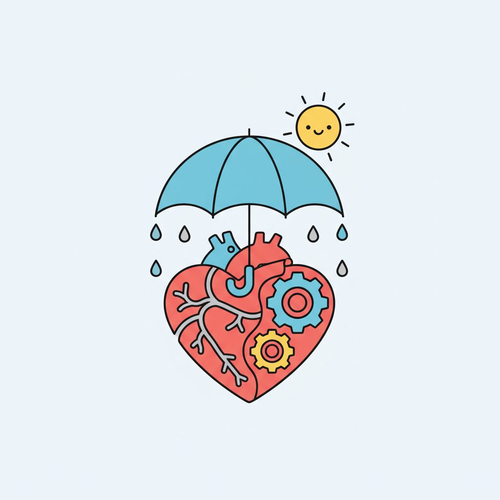 Famille partageant un moment de réflexion