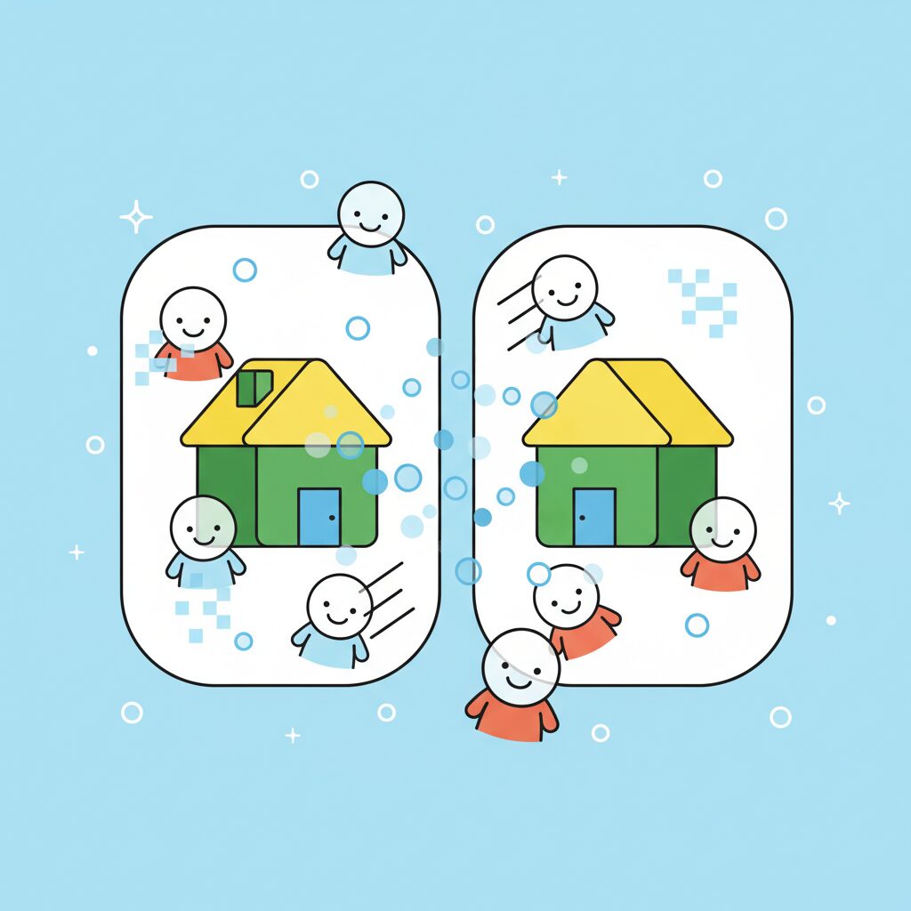 Persona interactuando con un holograma de IA