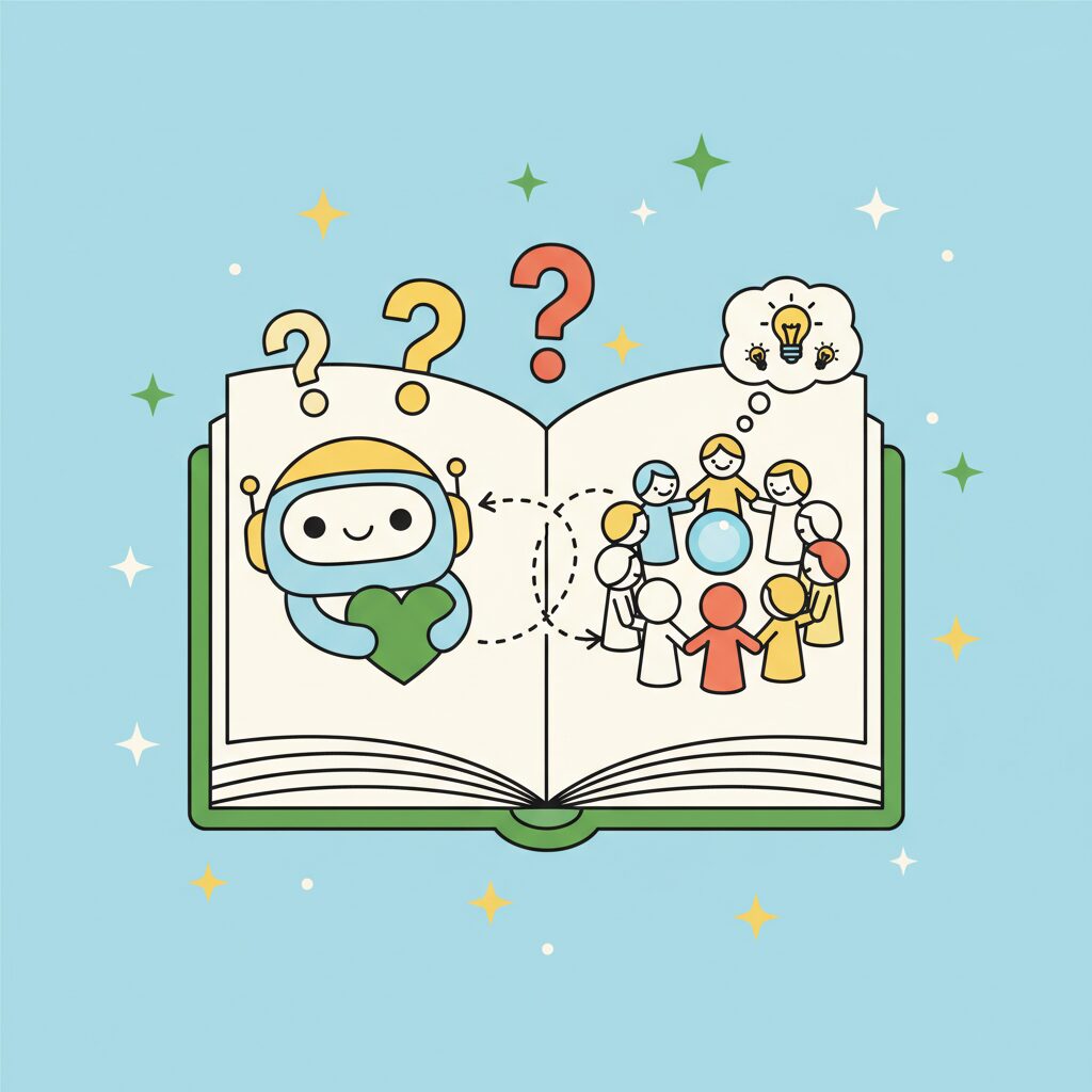 Niña usando tablet educativa con asistencia IA