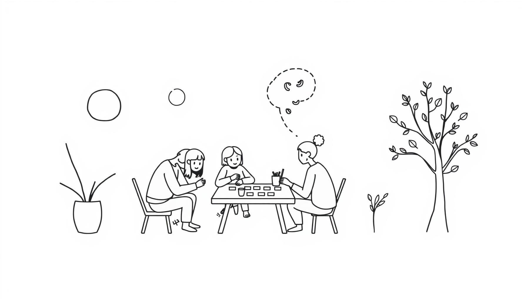 Family playing board games