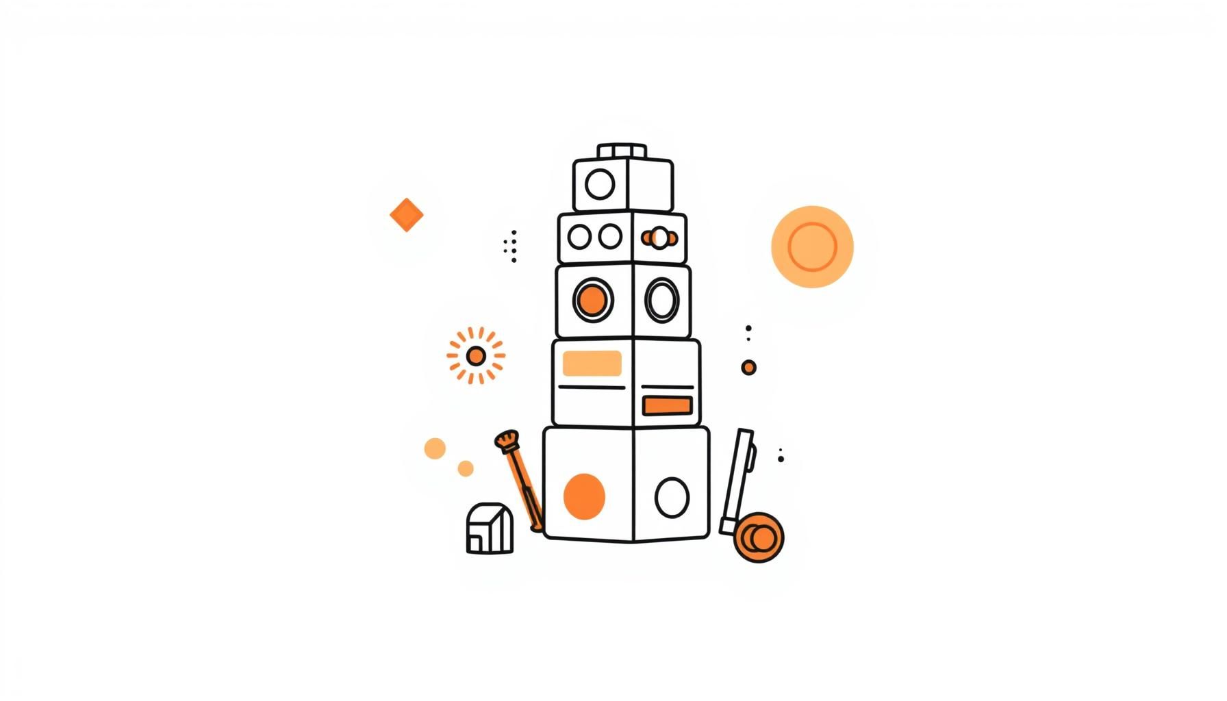 Child building a block tower