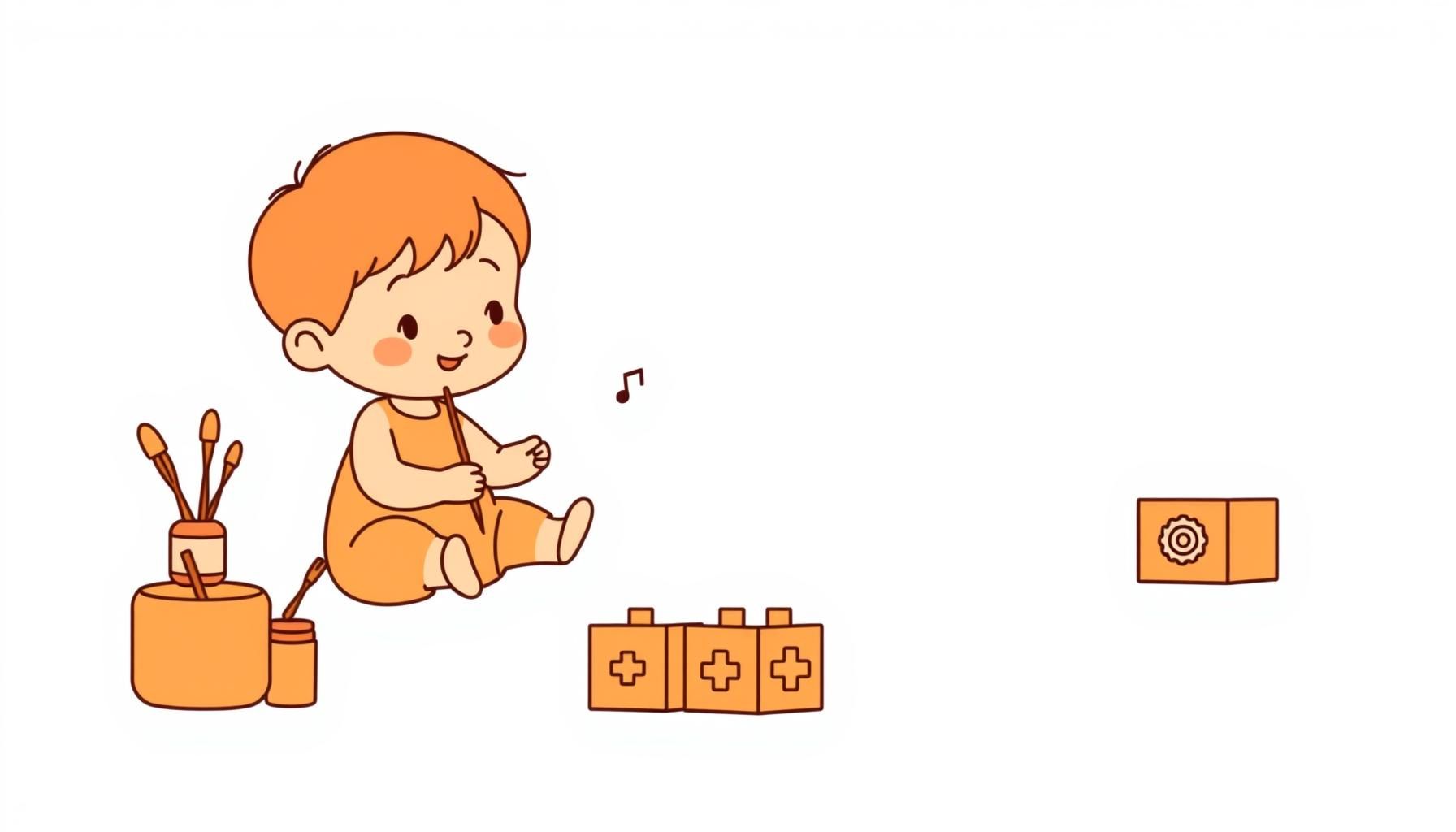 Child painting with colors