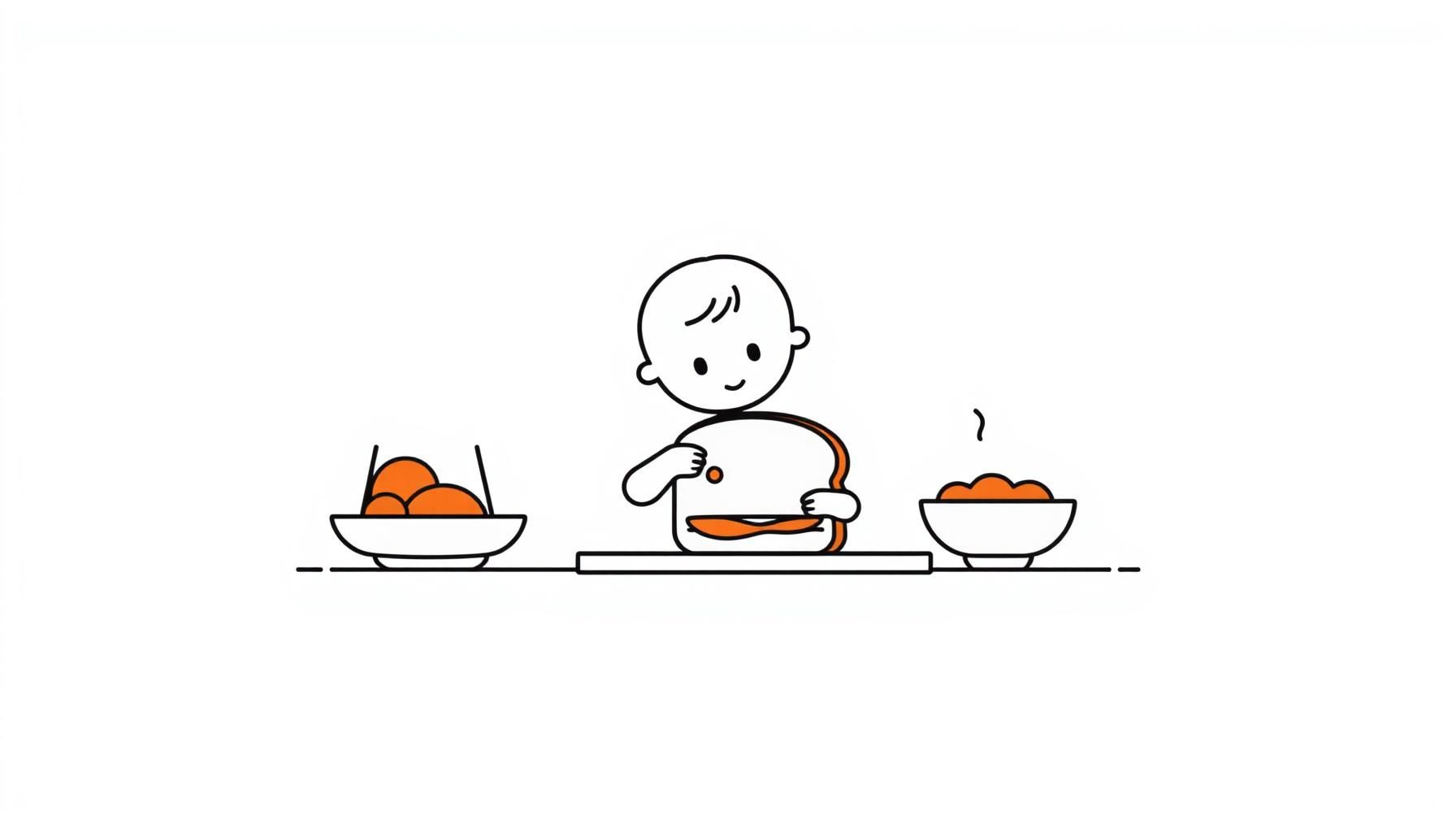 Child making a sandwich