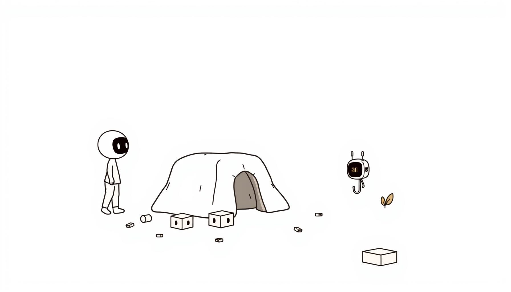 Child playing with AI tools