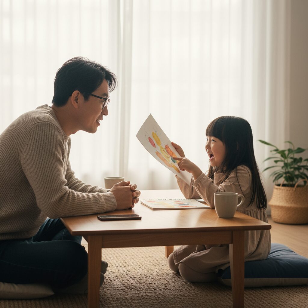 孩子向家长提问的场景