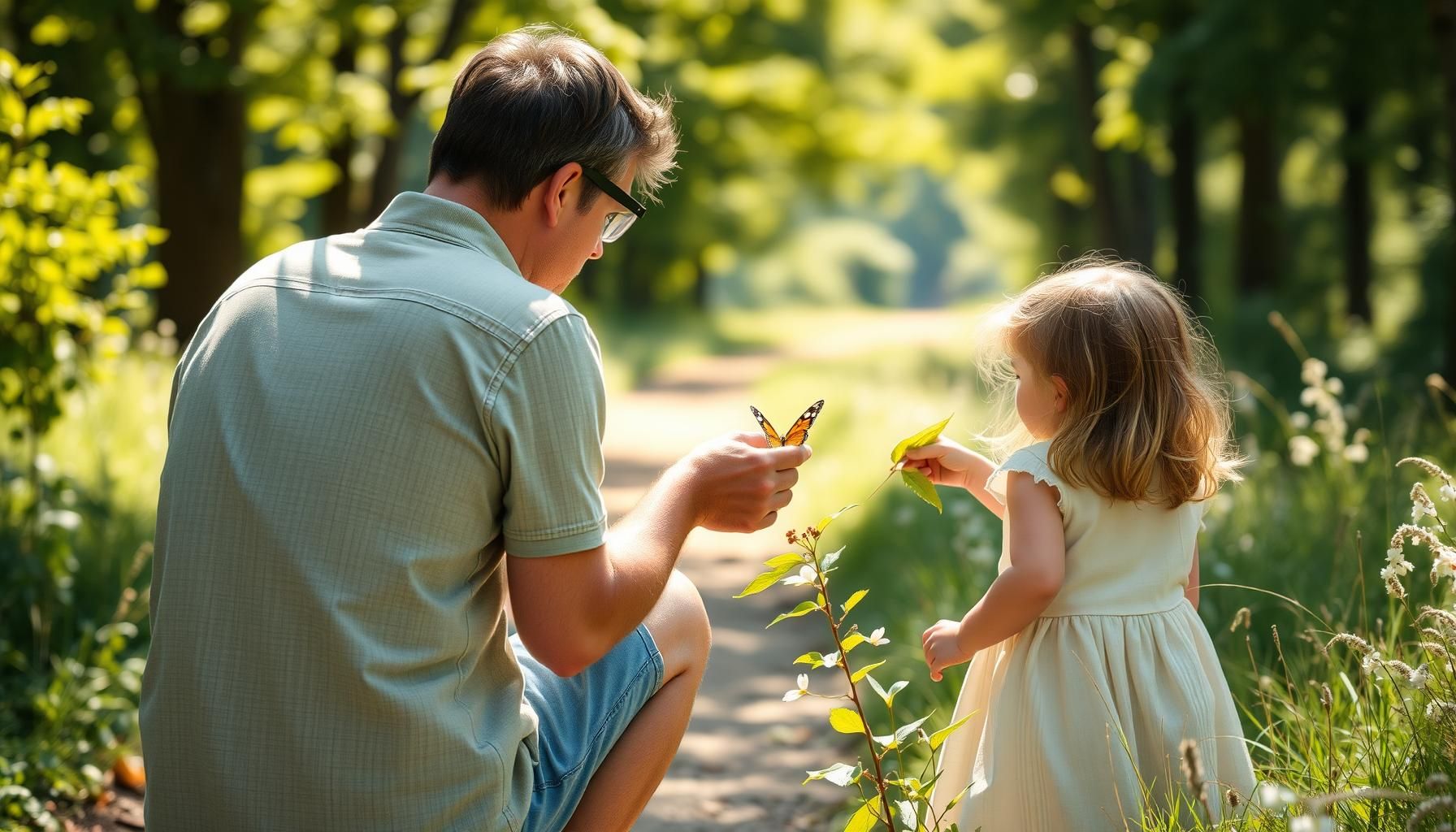 Child wearing AI glasses while exploring outdoors