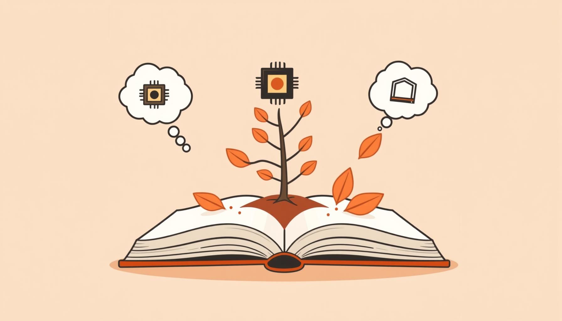 Pais e filhos explorando conceitos de IA juntos com expressão de curiosidade e admiração