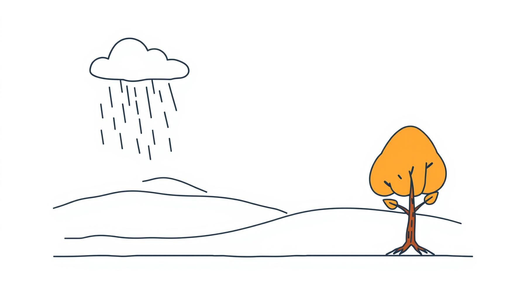 أب وابنته ينظران للسماء في يوم ممطر