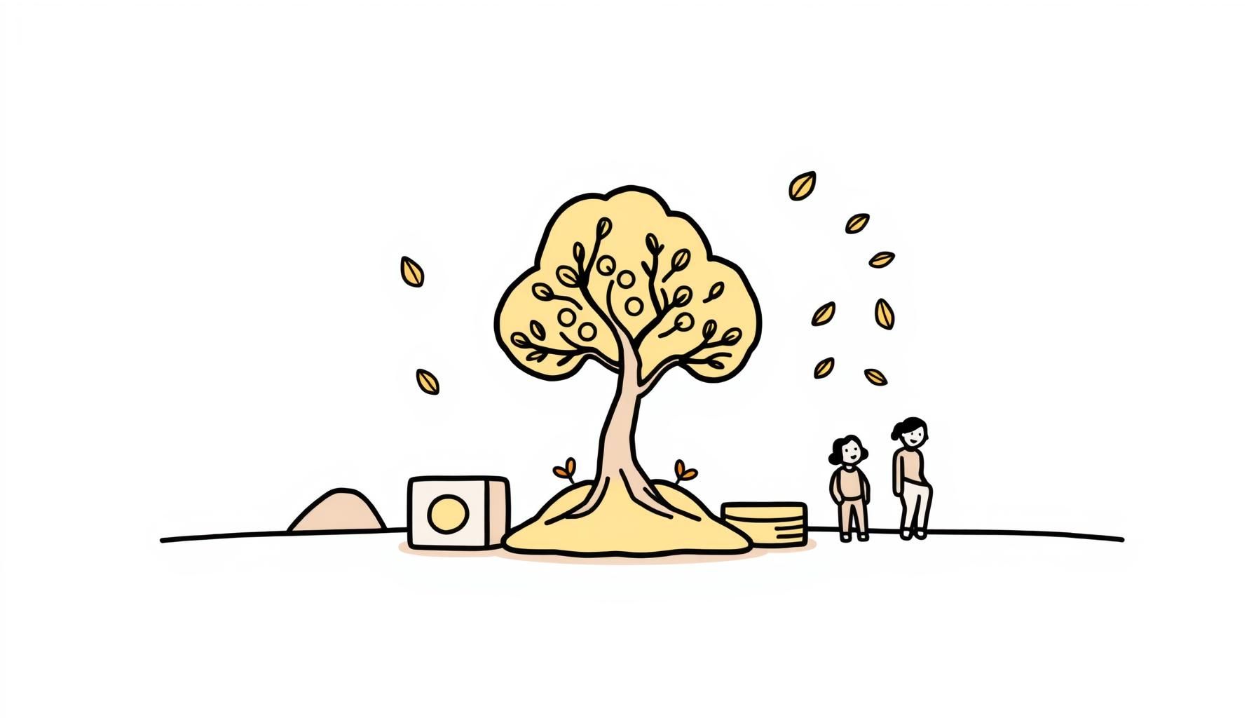 Keluarga multigenerasi sedang dapat inspirasi pakai teknologi saat liburan di taman hijau, dengan buku dan gadget berdampingan