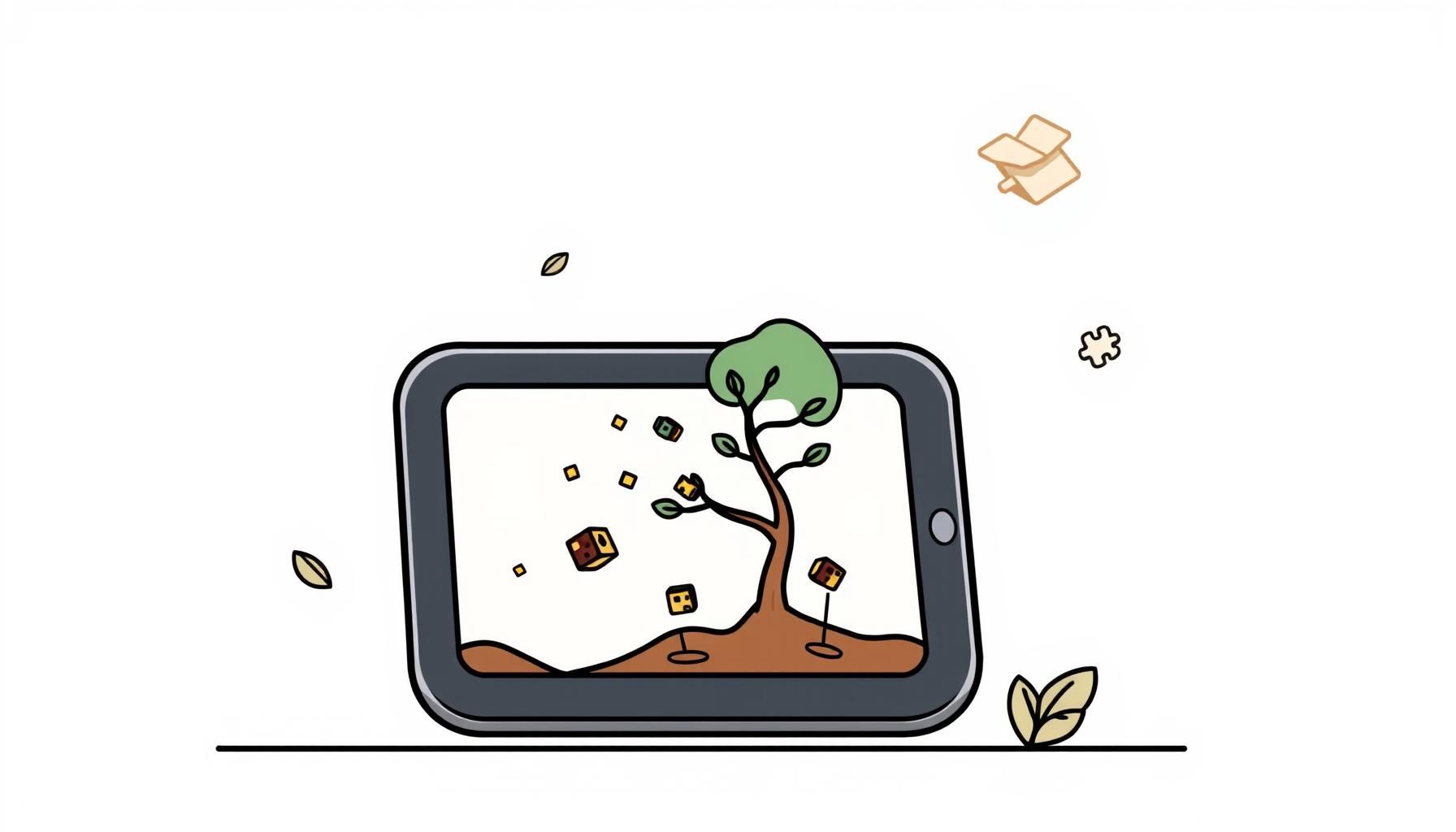 child exploring interactive learning app