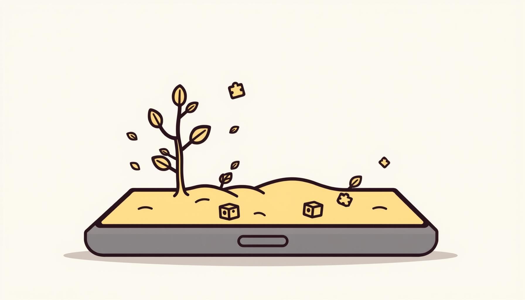 enfant découvrant outils numériques colorés