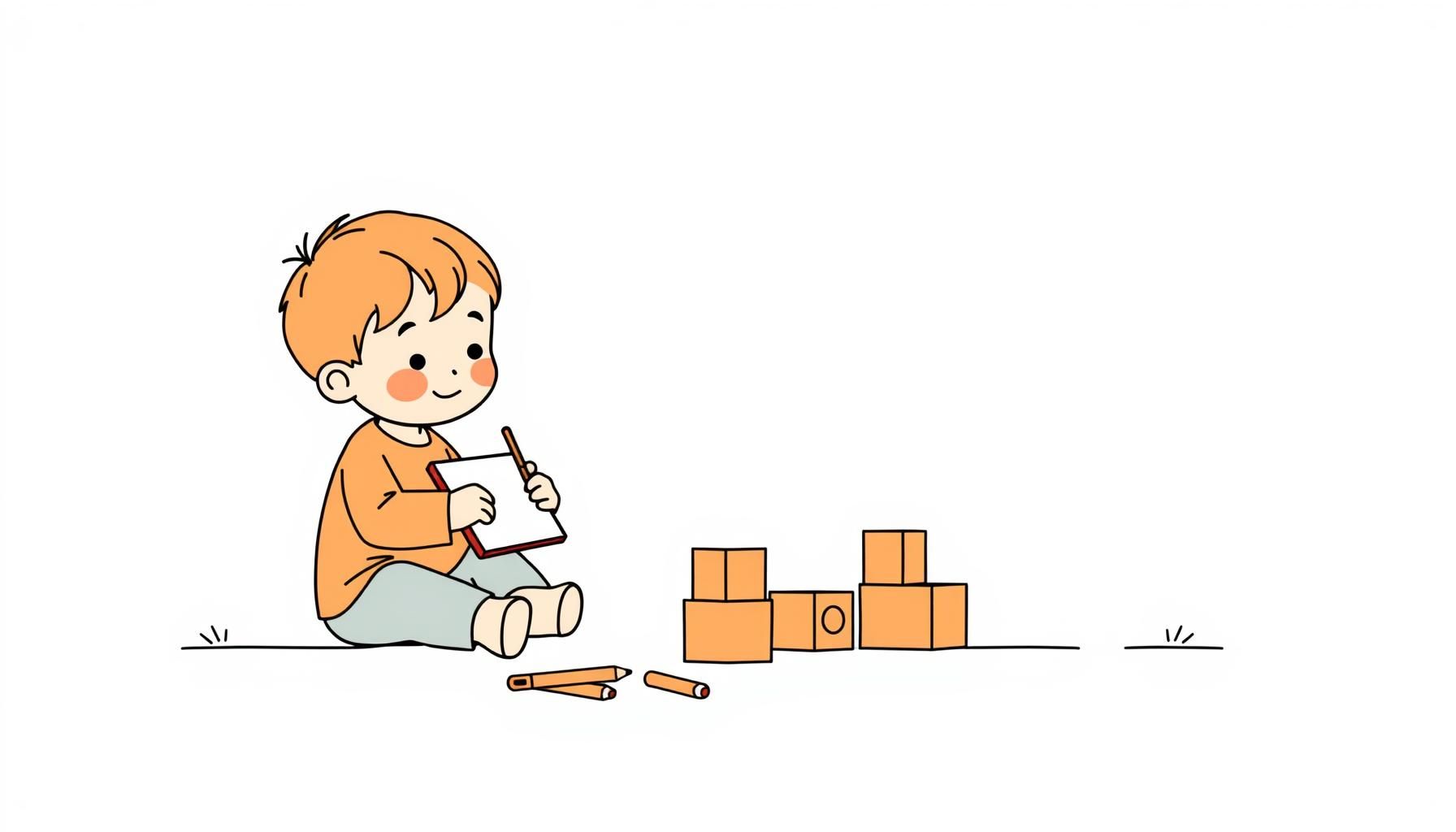 Child drawing a creative masterpiece
