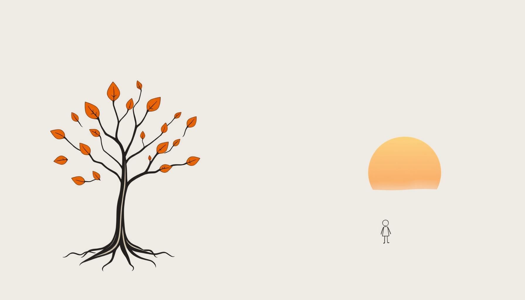 青空の下で歩く家族の後ろ姿