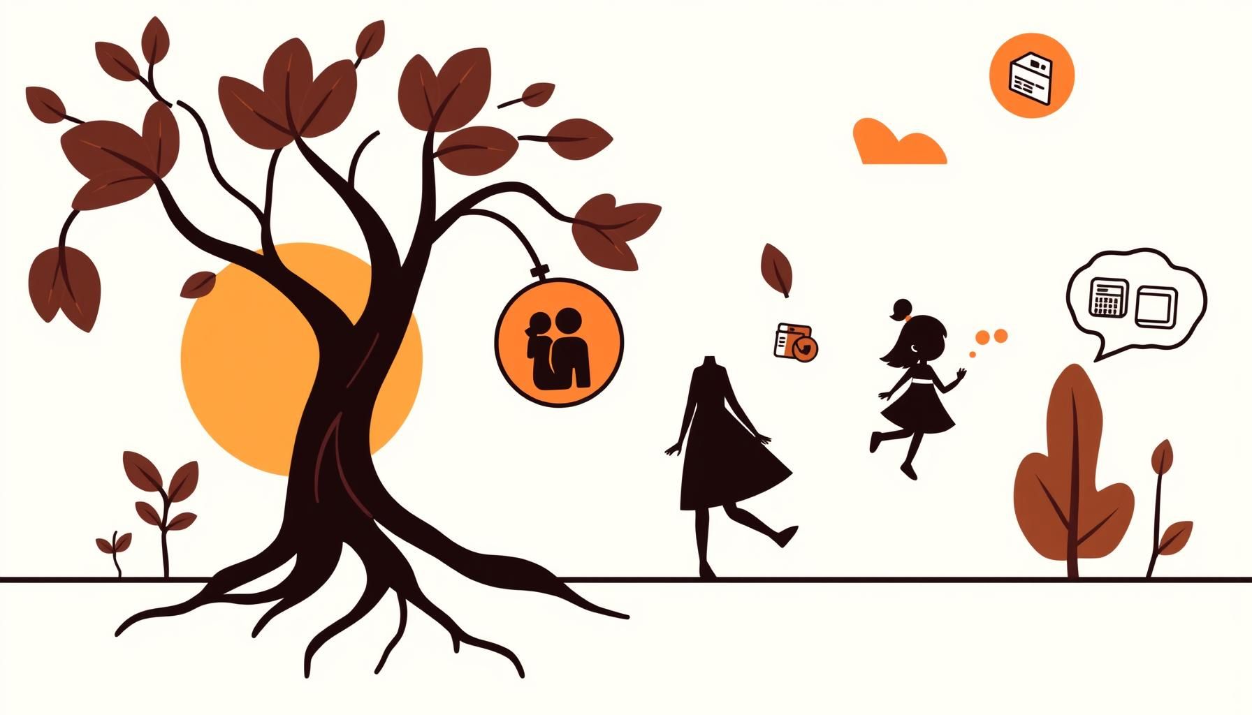 阳光明媚的公园场景,一位父亲与女儿在草地上玩耍