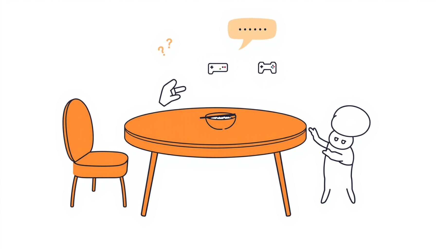 밥상 위에서 서로를 바라보며 대화하는 가족