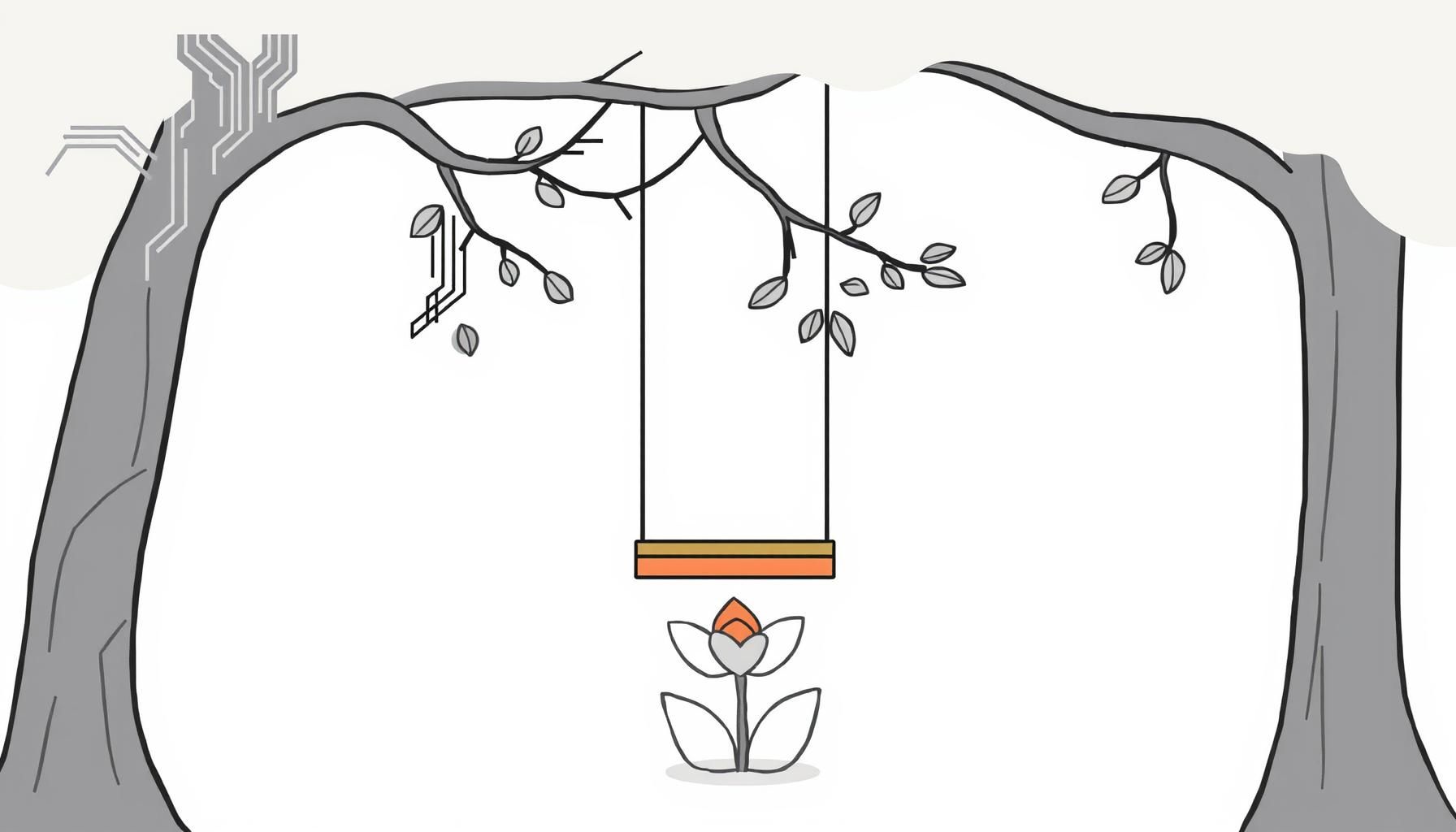 criança brincando ao ar livre e usando AI