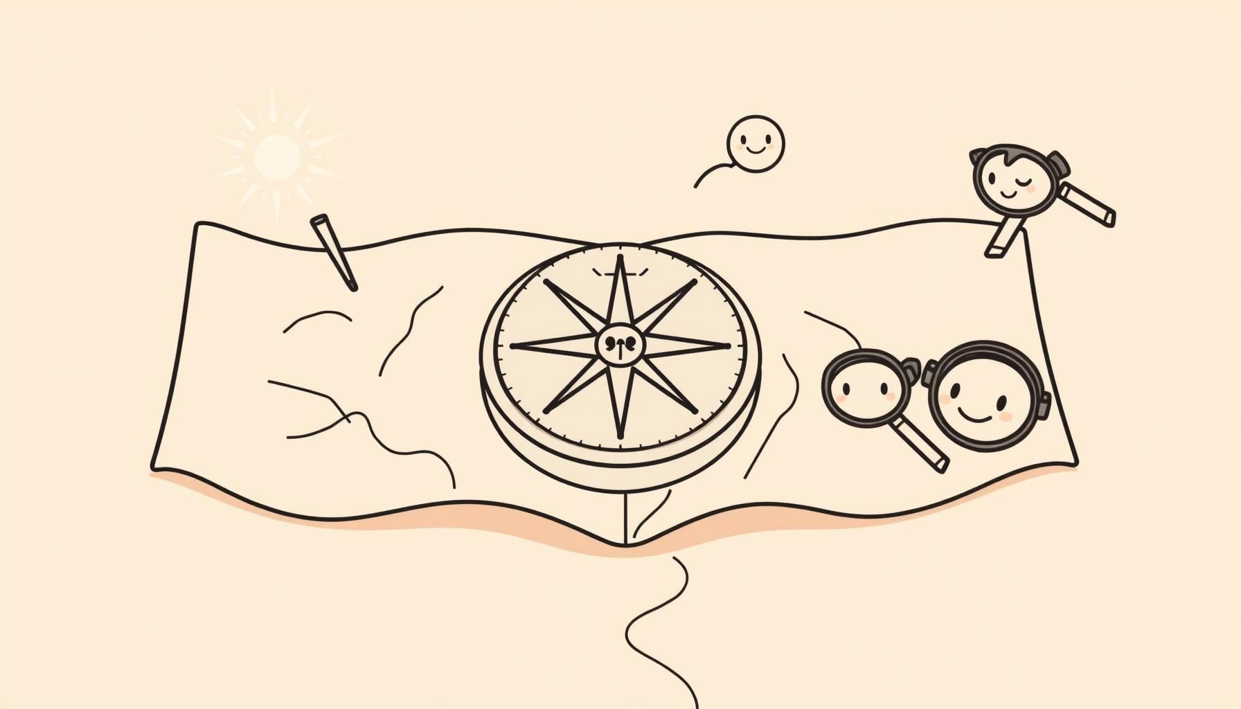 pais guiando filhos com AI como viagem