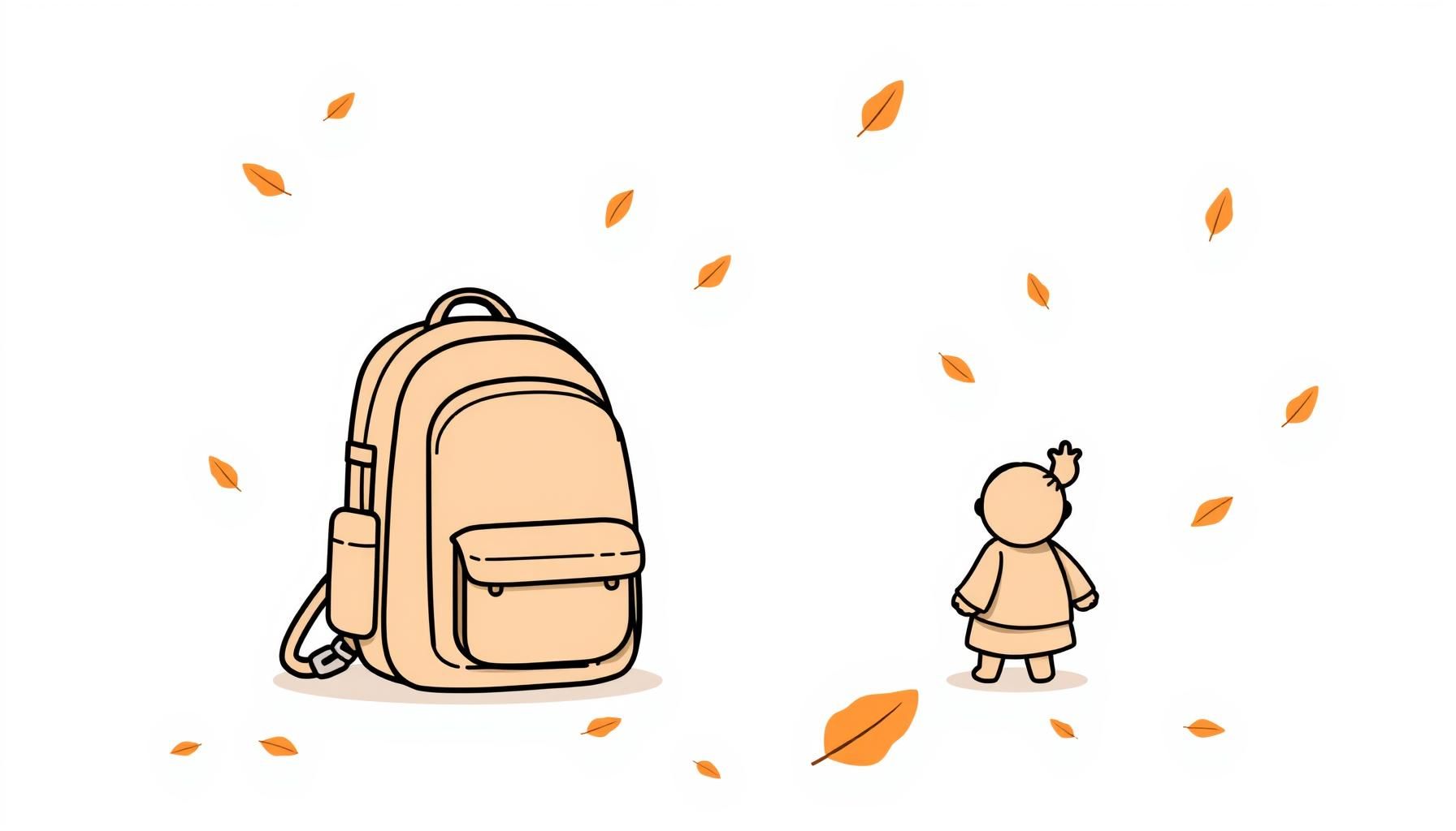 아이를 학교에 데려다주는 부모와 웃는 아이의 모습, 현대적 배경과 푸른 하늘