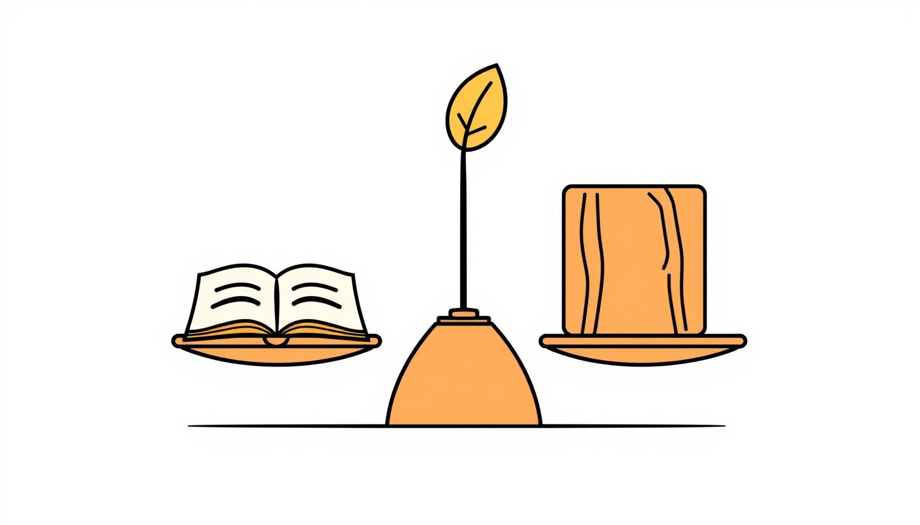 طفل يتعلم مع التكنولوجيا والتوازن