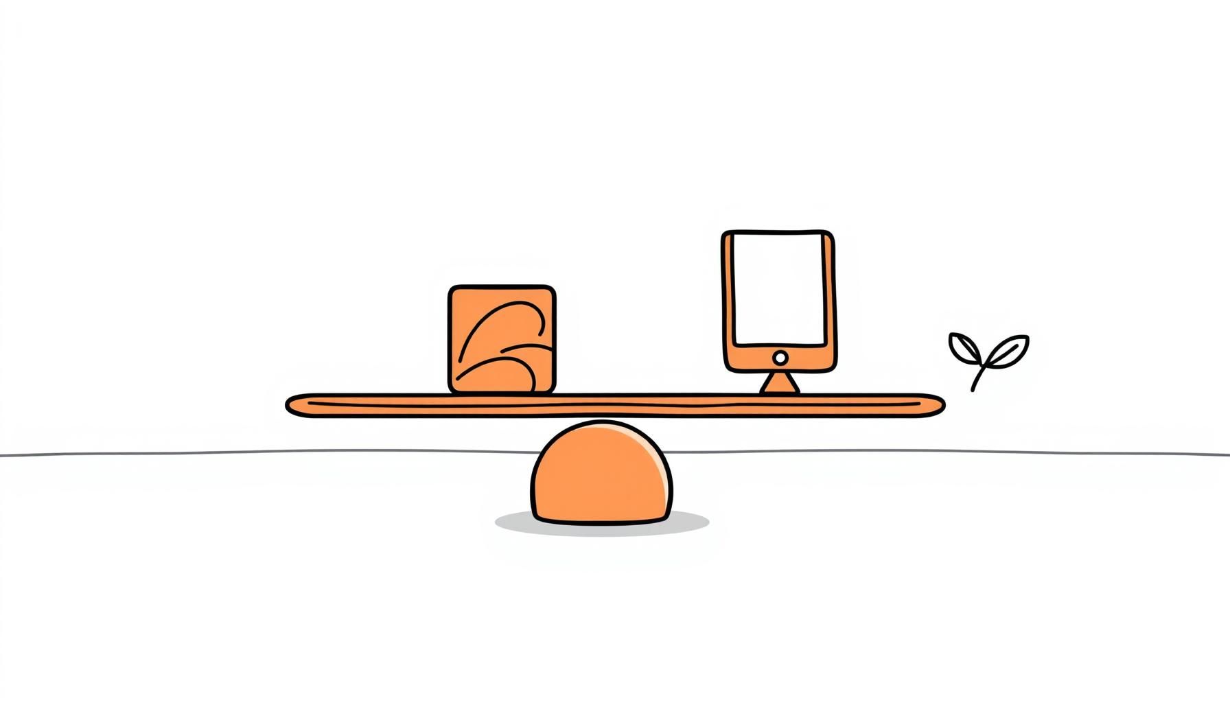 Familia equilibrando el tiempo de pantalla y actividades al aire libre