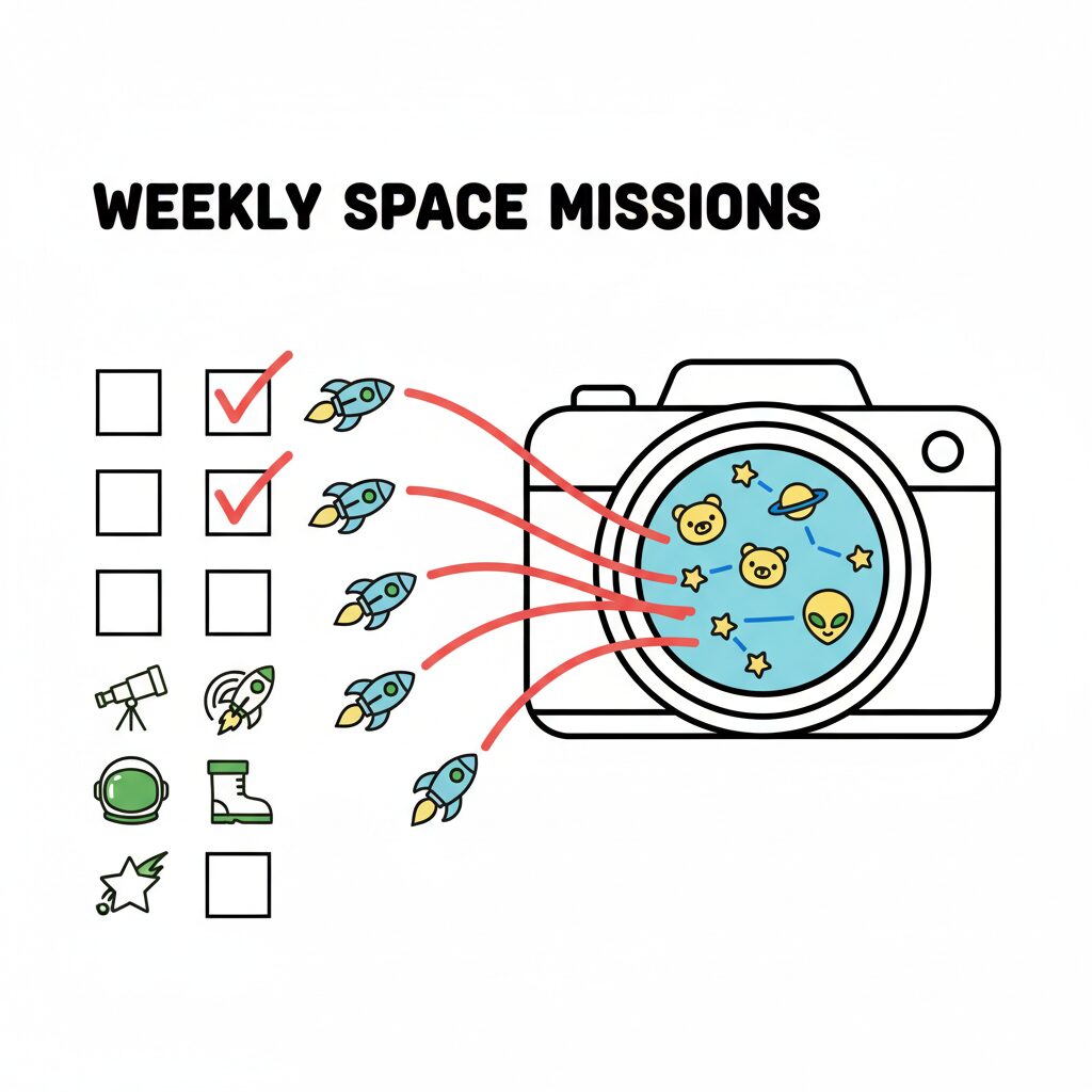 Niño con telescopio mirando las estrellas