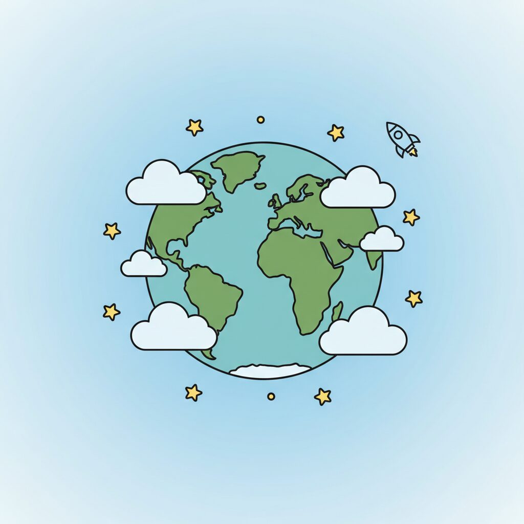 Tierra vista desde el espacio con efectos de zoom