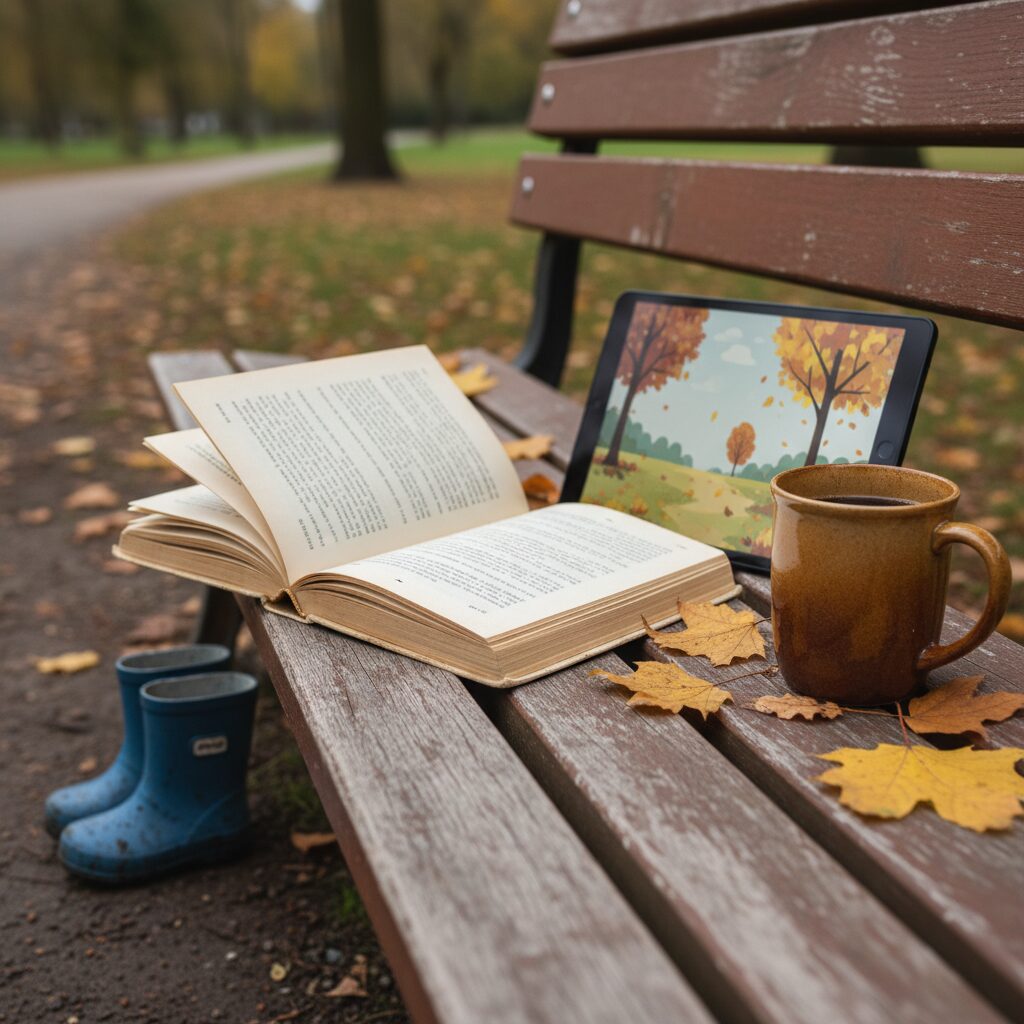 أطفال يستكشفون الطبيعة في جو عائلي