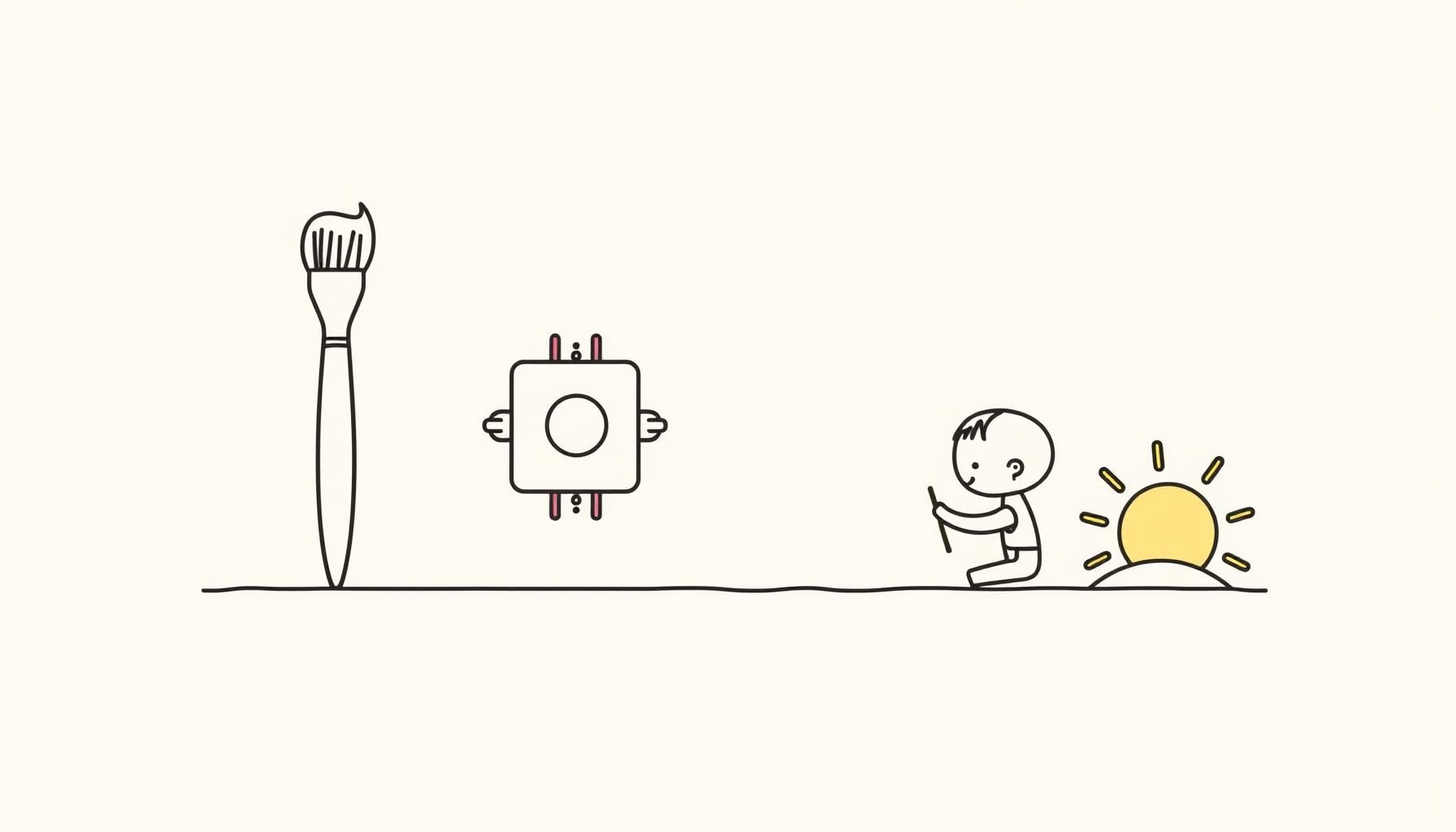 طفل ووالده يناقشان عمل فني باستخدام tablet